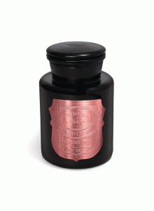 Аптекарска черна стъкленица - соева свещ Падивакс с аромат на шафран и роза